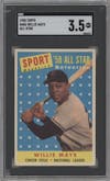 Willie Mays from the 1958 Topps set graded by SGC and given an overall grade of 3.5.