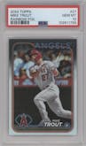 Mike Trout from the 2024 Topps  set featuring a Rainbow Foil parallel graded by PSA and given an overall grade of 10.