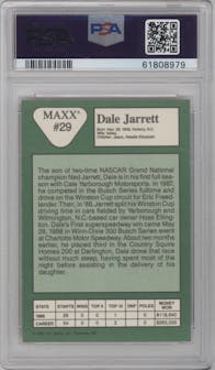 Dale Jarrett from the 1989 Maxx set graded by PSA and given an overall grade of 9.