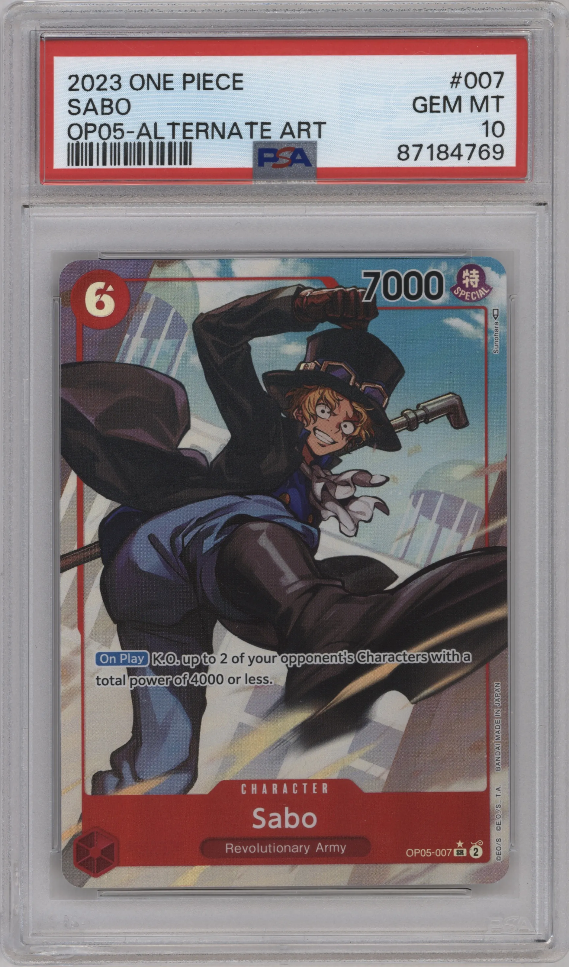 2023 One Piece Awakening of the New Era Sabo Alternate Art PSA 10