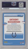 Anthony Richardson from the 2023 Donruss Optic set featuring a Blue Glitter parallel graded by PSA and given an overall grade of 10.