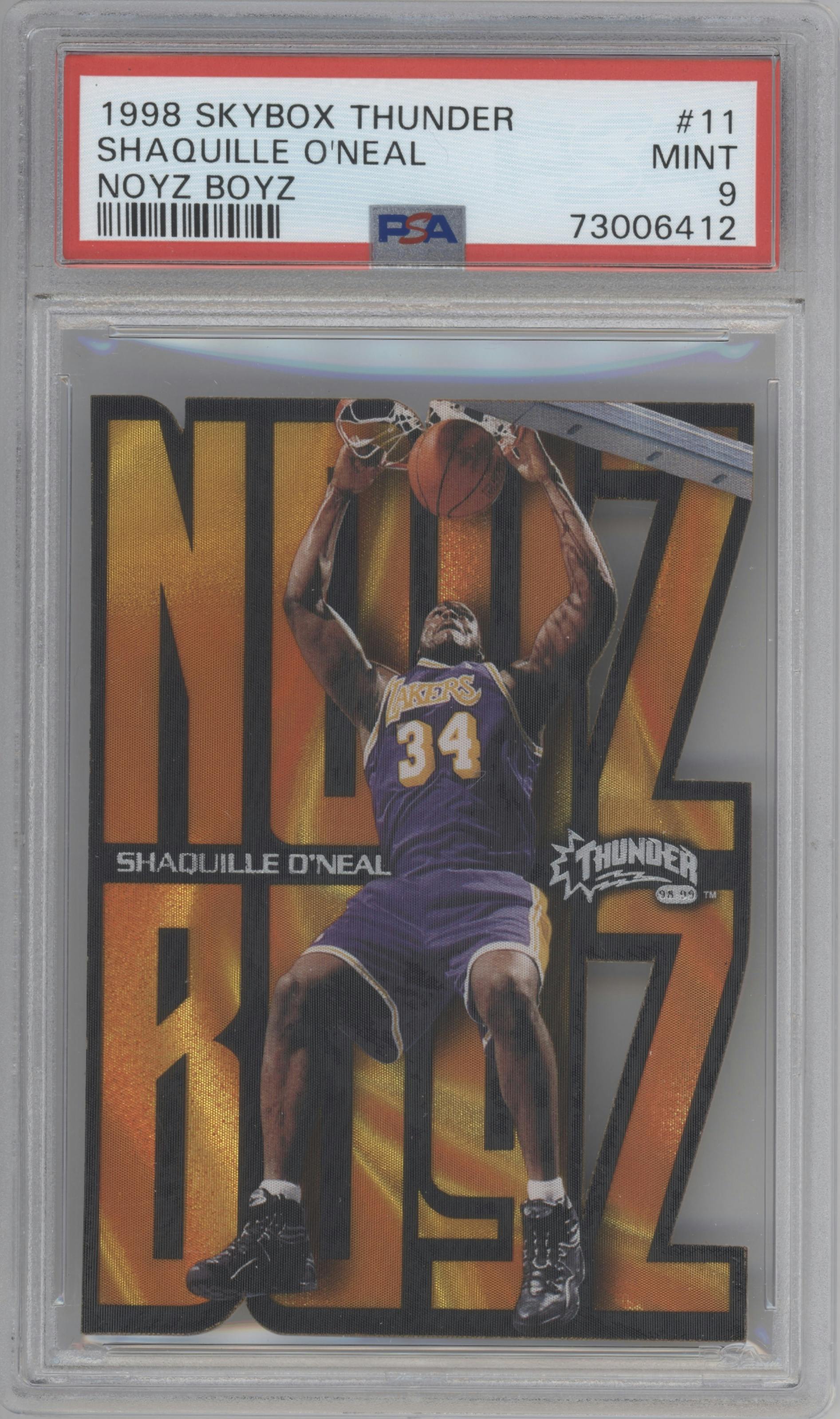 Shaquille O'Neal from the 1998-99 Skybox Thunder set graded by PSA and given an overall grade of 9.