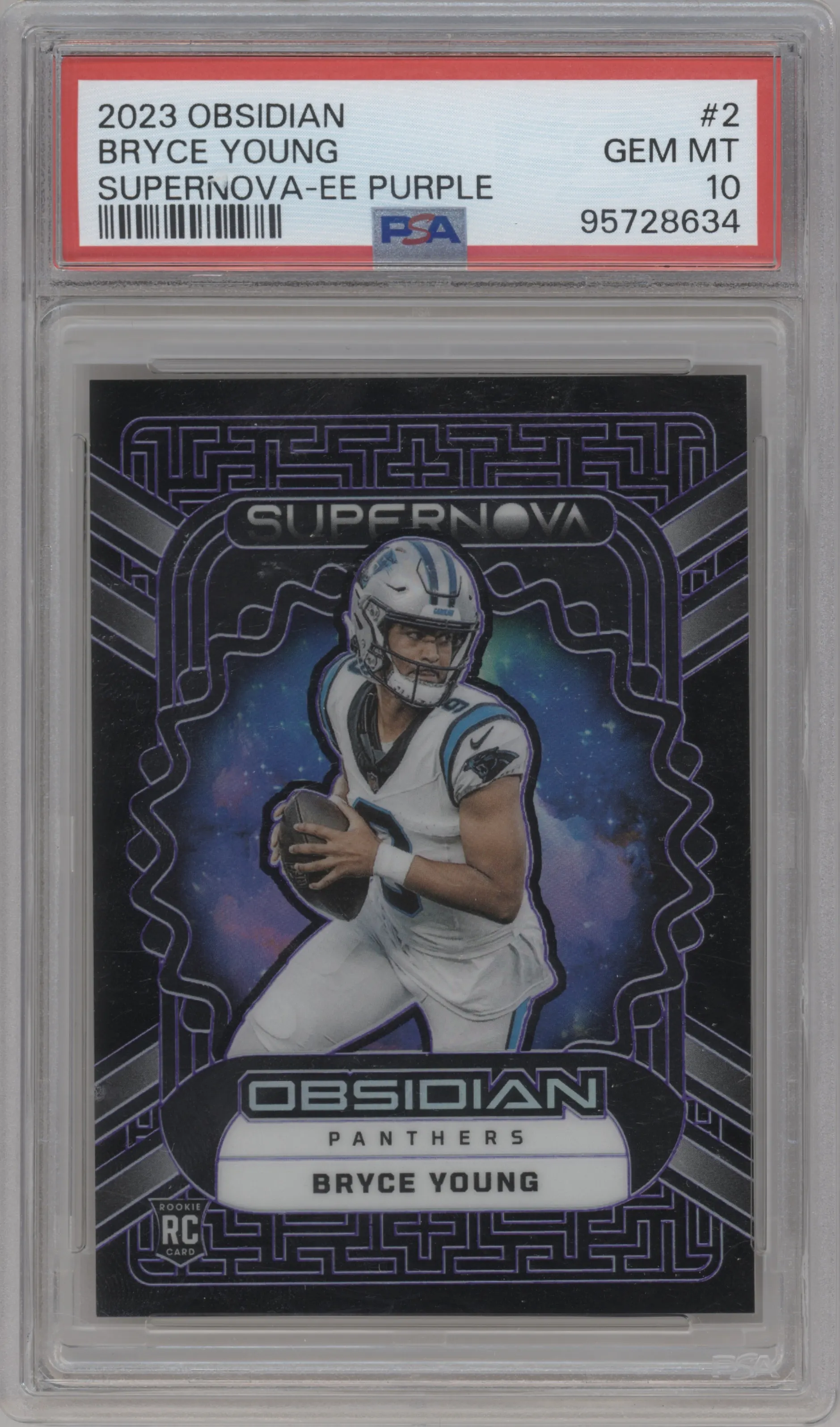 2023 Panini Obsidian Supernova Bryce Young Electric Etch Purple #2 PSA 10