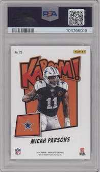 Micah Parsons from the 2024 Panini Absolute set graded by PSA and given an overall grade of 10.