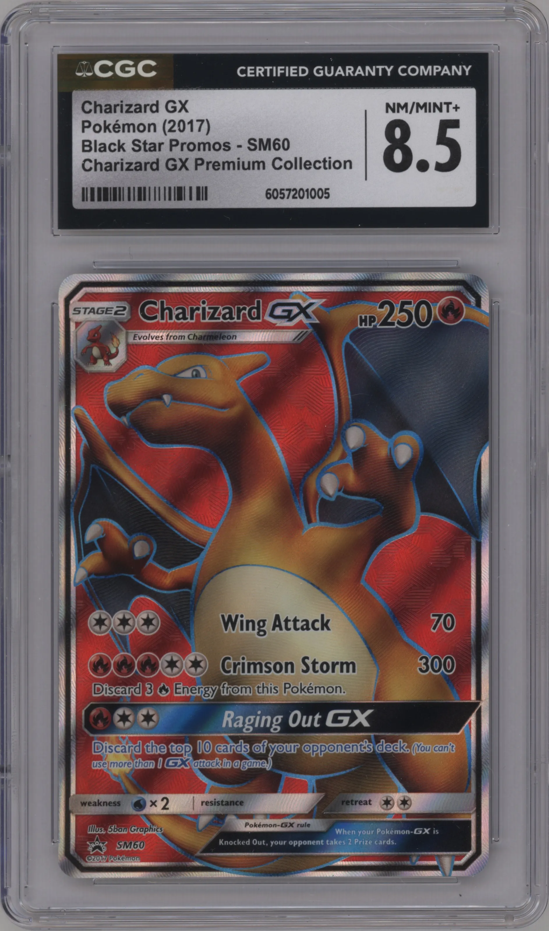 2017 Pokemon S&M Charizard GX Charizard GX Premium Collection CGC 8.5