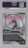 Drake Maye from the 2024 Panini Prizm set featuring a Lazer Prizm parallel graded by PSA and given an overall grade of 9.