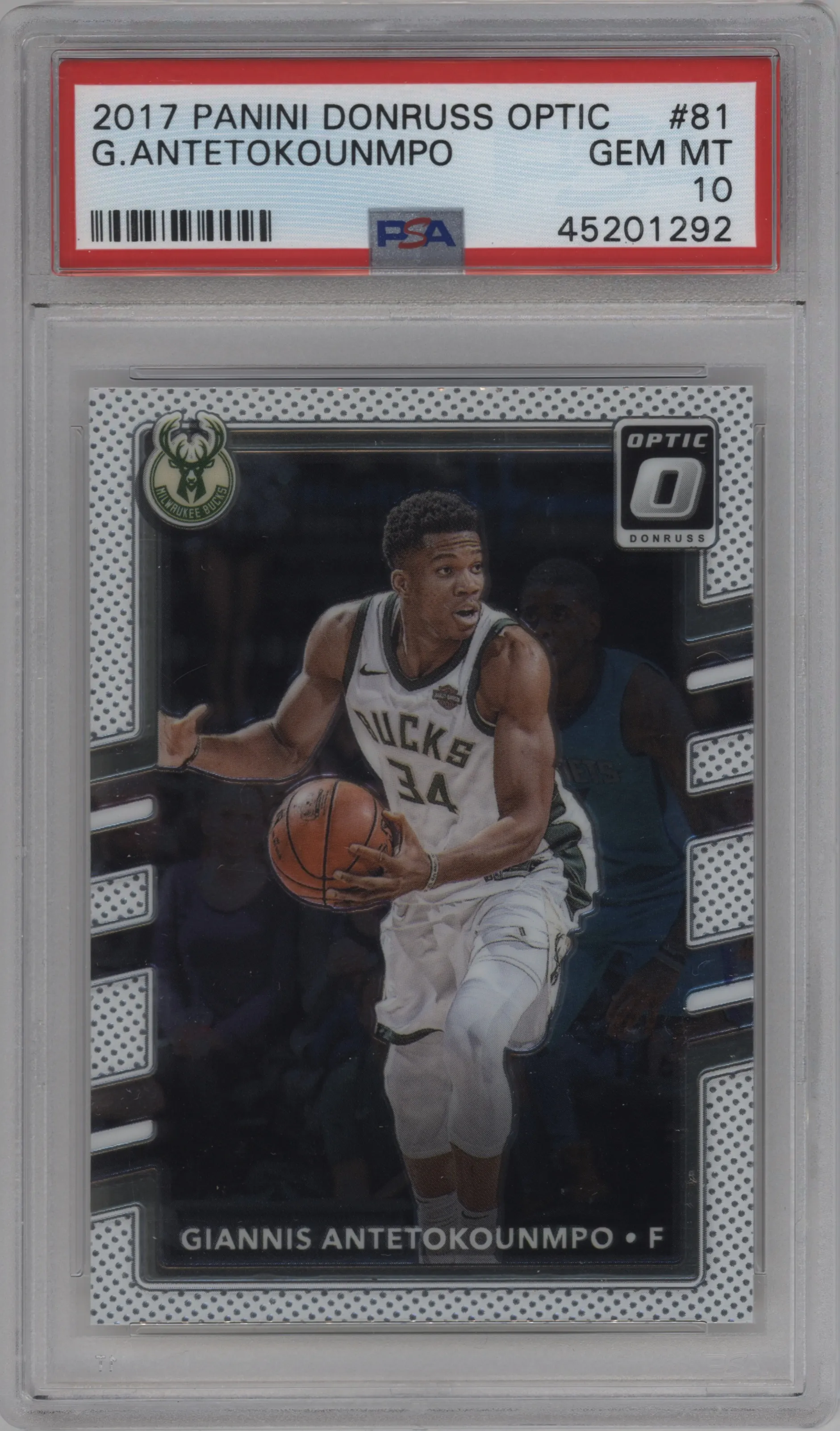 2017 Panini Donruss Optic Giannis Antetokounmpo #81 PSA 10