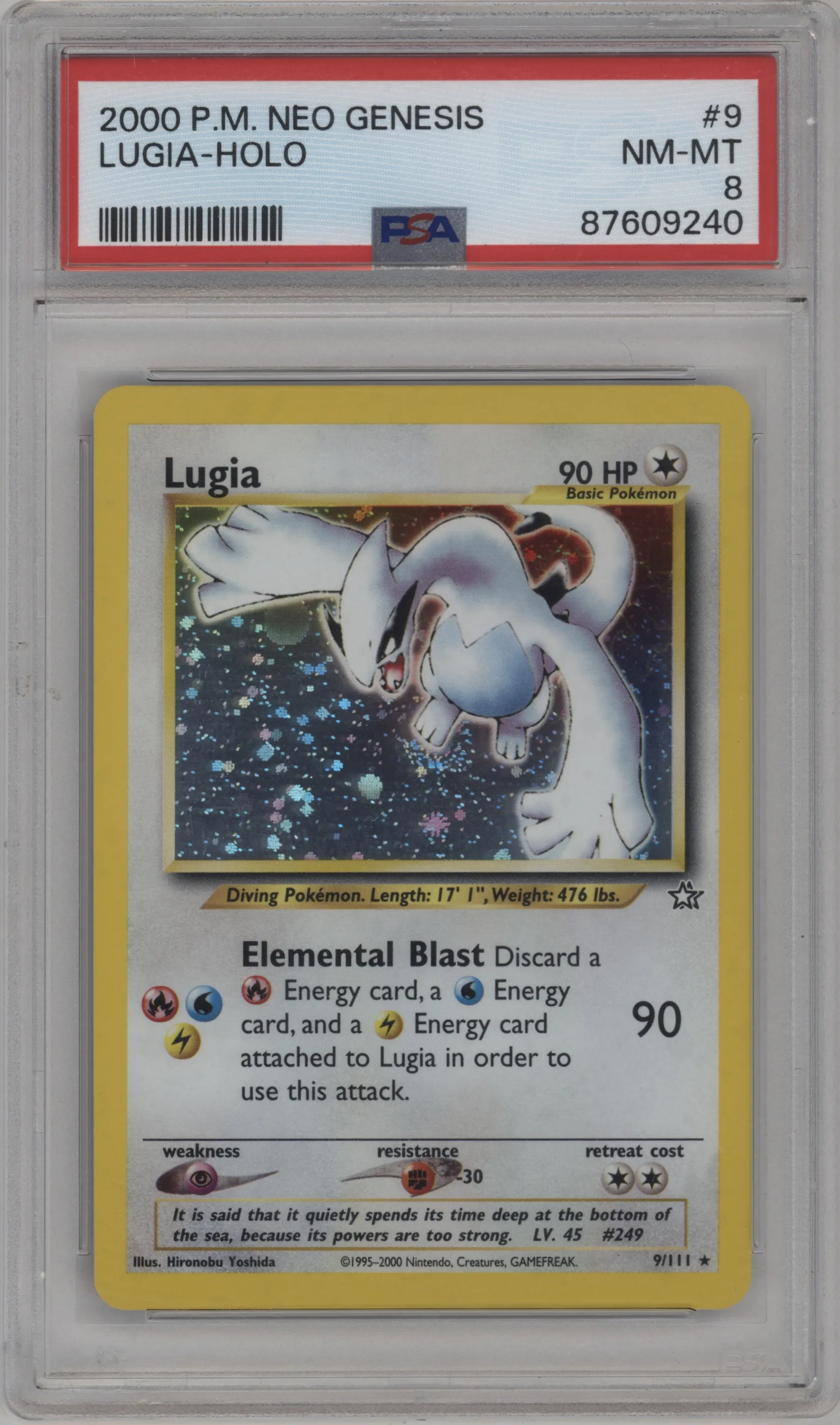 2000 Pokemon Neo Genesis Lugia #9 PSA 8