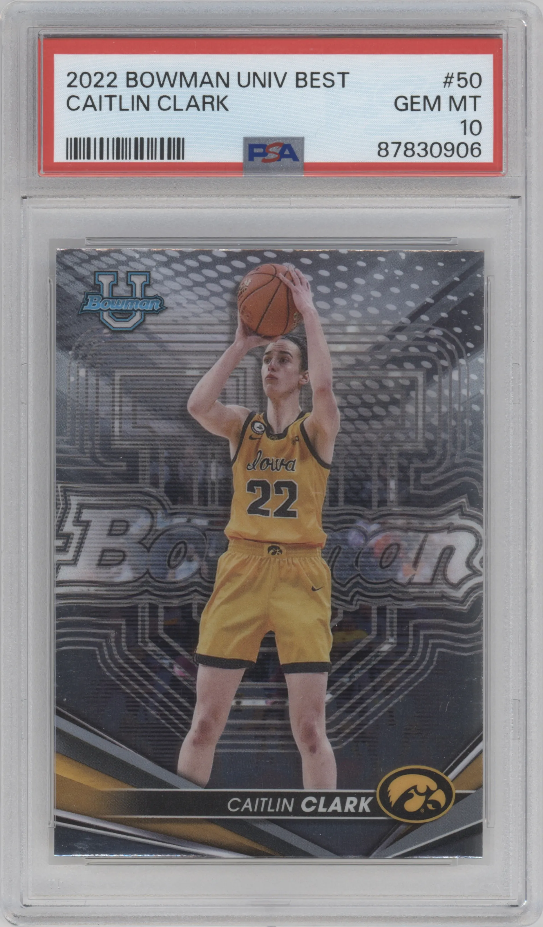 2022 Bowman University Best Caitlin Clark #50 PSA 10
