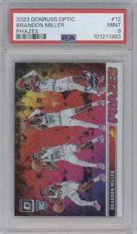 Brandon Miller from the 2023-24 Donruss Optic set graded by PSA and given an overall grade of 9.