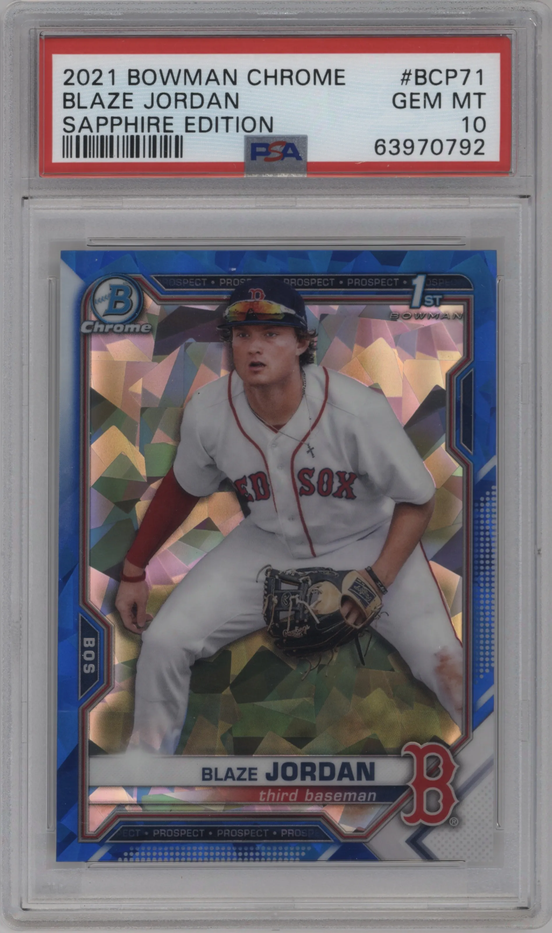 2021 Bowman Sapphire Edition Chr.Pros. Blaze Jordan PSA 10