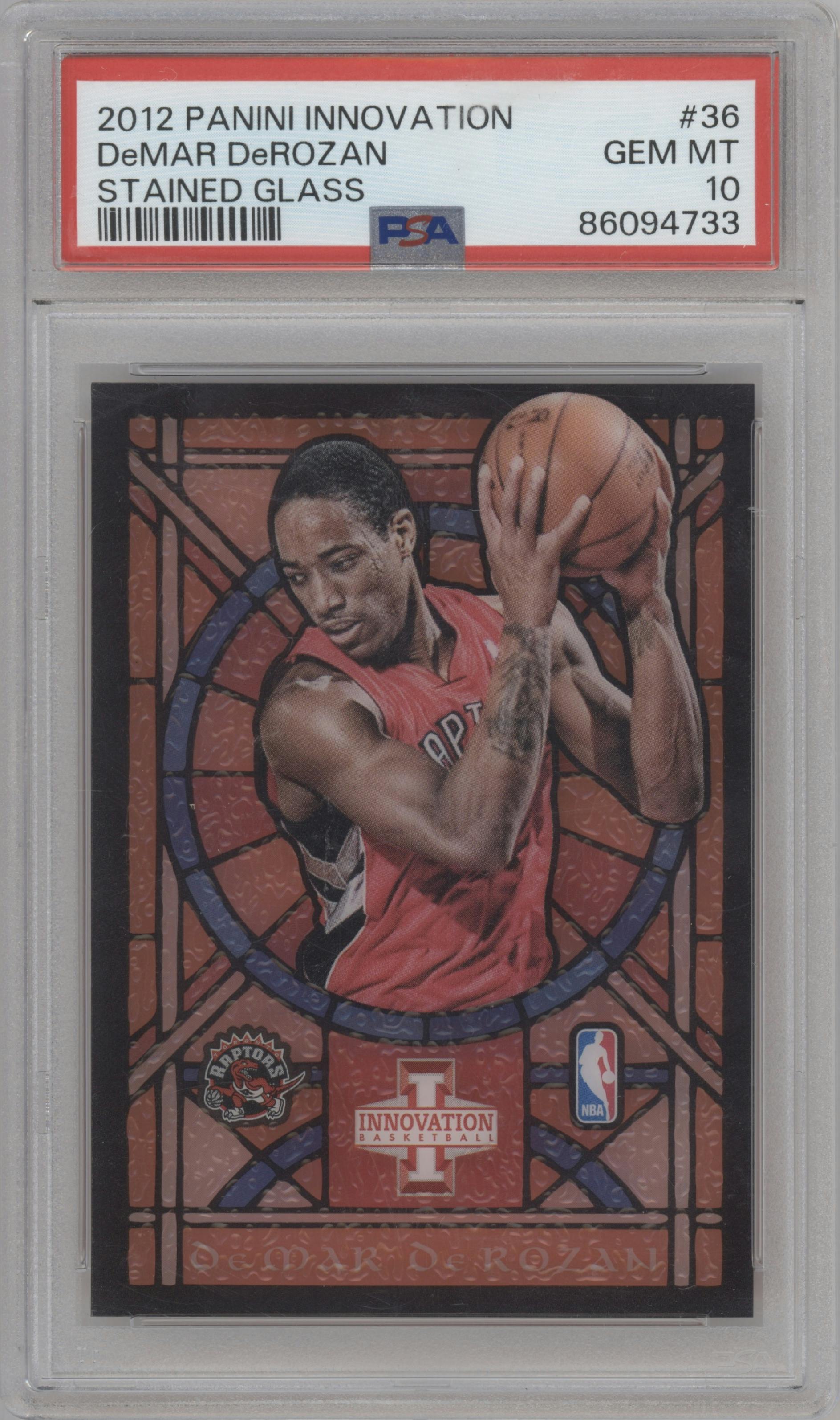 DeMar DeRozan from the 2012-13 Panini Innovation set graded by PSA and given an overall grade of 10.
