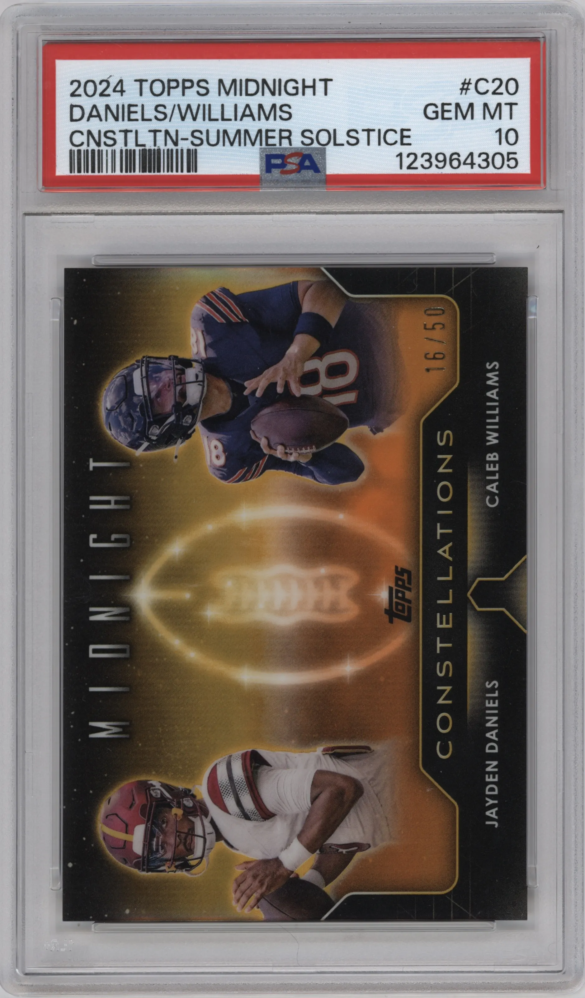 2024 Topps Midnight Constellations Jayden Daniels/Caleb Williams Summer Solstice #C-20 PSA 10