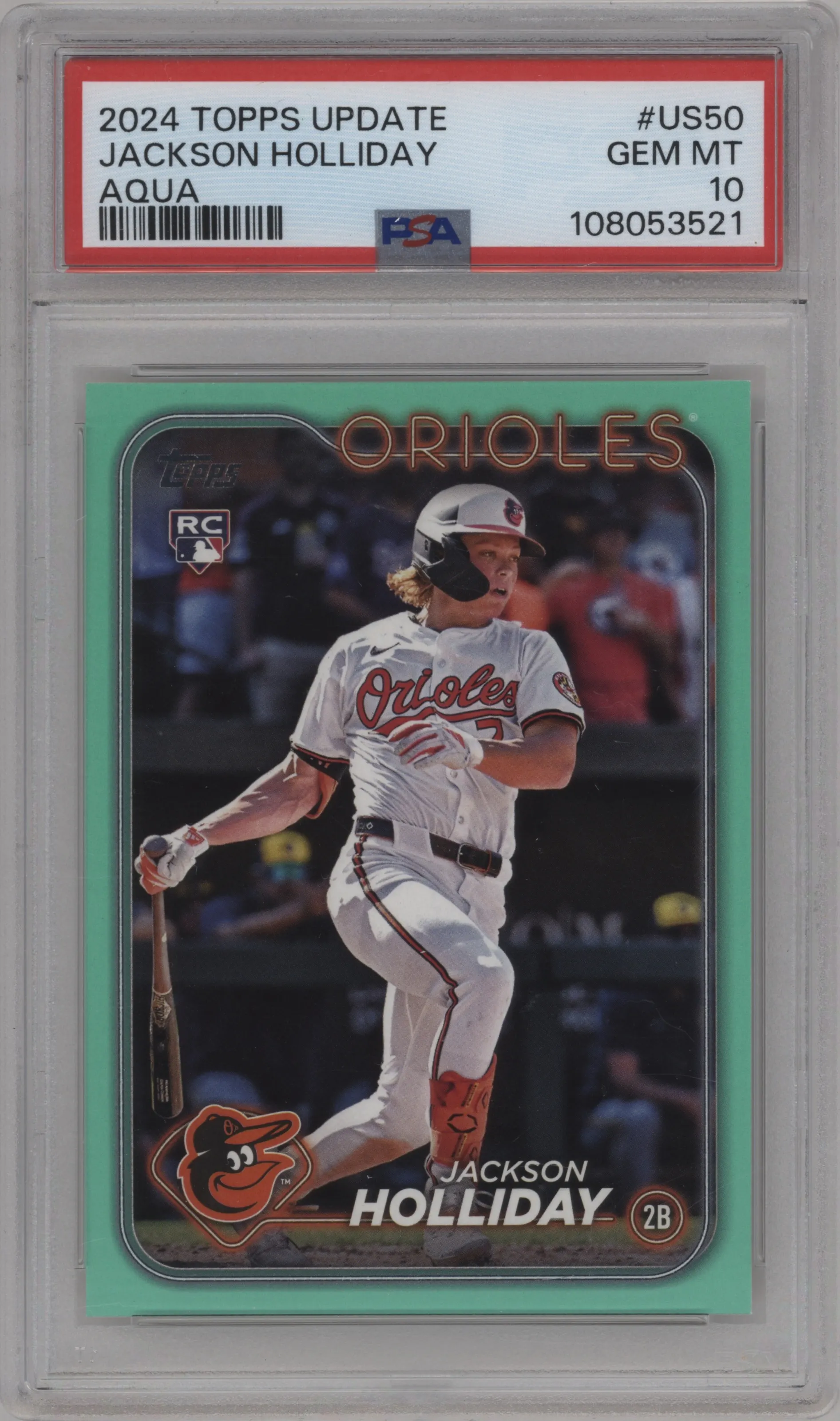 2024 Topps Update Jackson Holliday Aqua #US50 PSA 10
