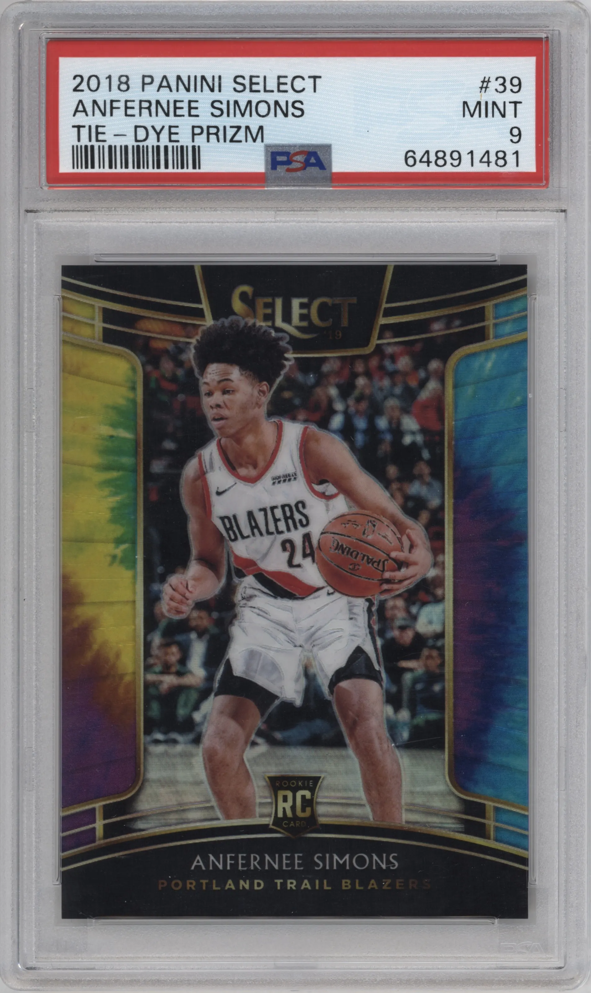 2018 Panini Select Anfernee Simons Tie-Dye #39 PSA 9