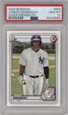 Jasson Dominguez from the 2020 Bowman set graded by PSA and given an overall grade of 10.