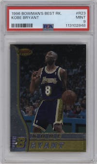 Kobe Bryant from the 1996-97 Bowman’s Best  set graded by PSA and given an overall grade of 9.