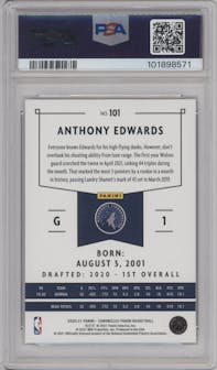 Anthony Edwards from the 2020-21 Panini Chronicles set graded by PSA and given an overall grade of 9.