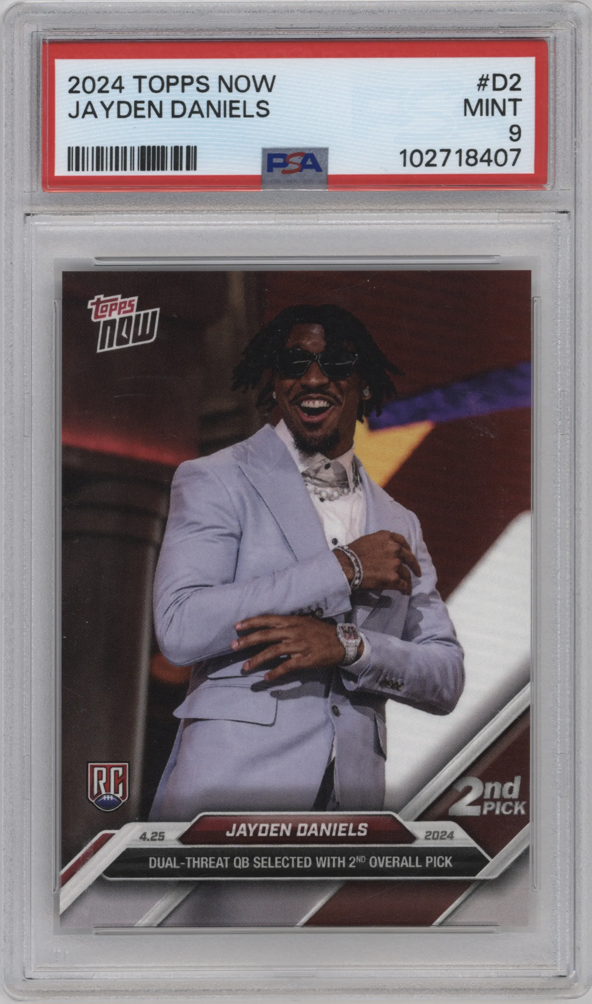 2024 Topps Now Jayden Daniels PSA 9