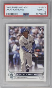 Julio Rodriguez from the 2022 Topps Update  set graded by PSA and given an overall grade of 10.