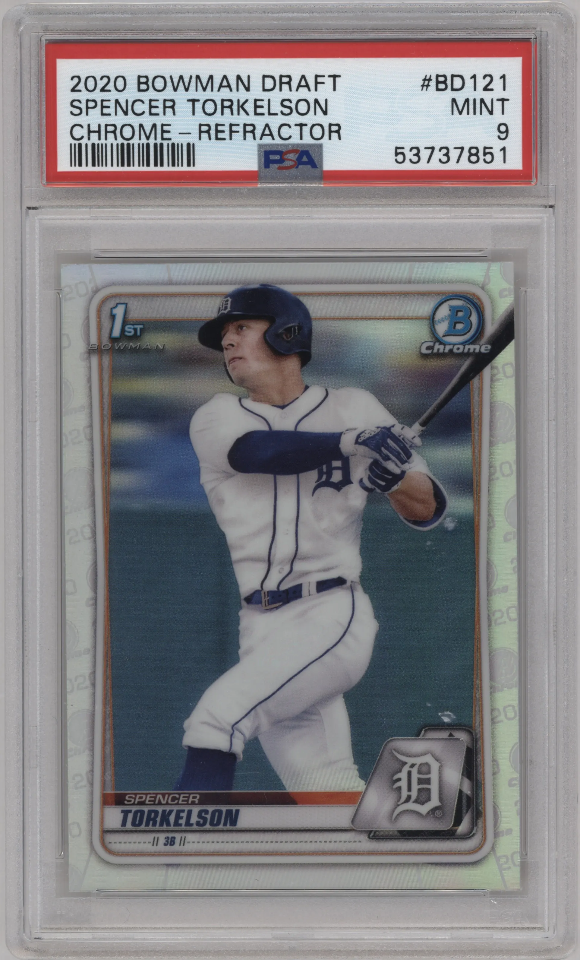2020 Bowman Draft Chrome Spencer Torkelson Refractor PSA 9