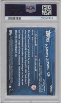 Aaron Judge from the 2017 Topps Update set graded by PSA and given an overall grade of 10.