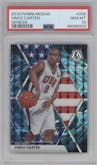 Vince Carter from the 2019-20 Panini Mosaic  set featuring a Genesis parallel graded by PSA and given an overall grade of 10.