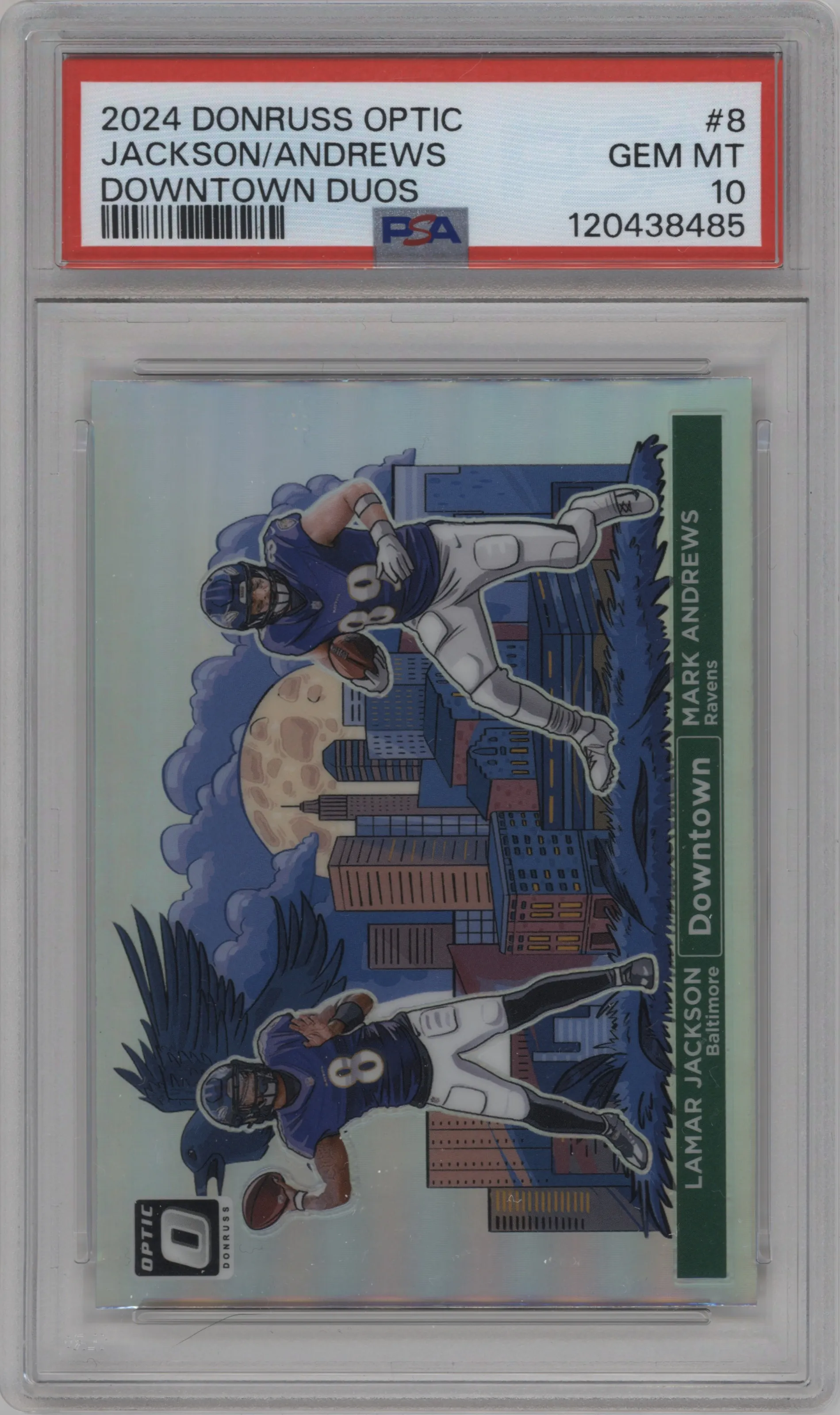 2024 Donruss Optic Downtown Duos Lamar Jackson/Mark Andrews #8 PSA 10
