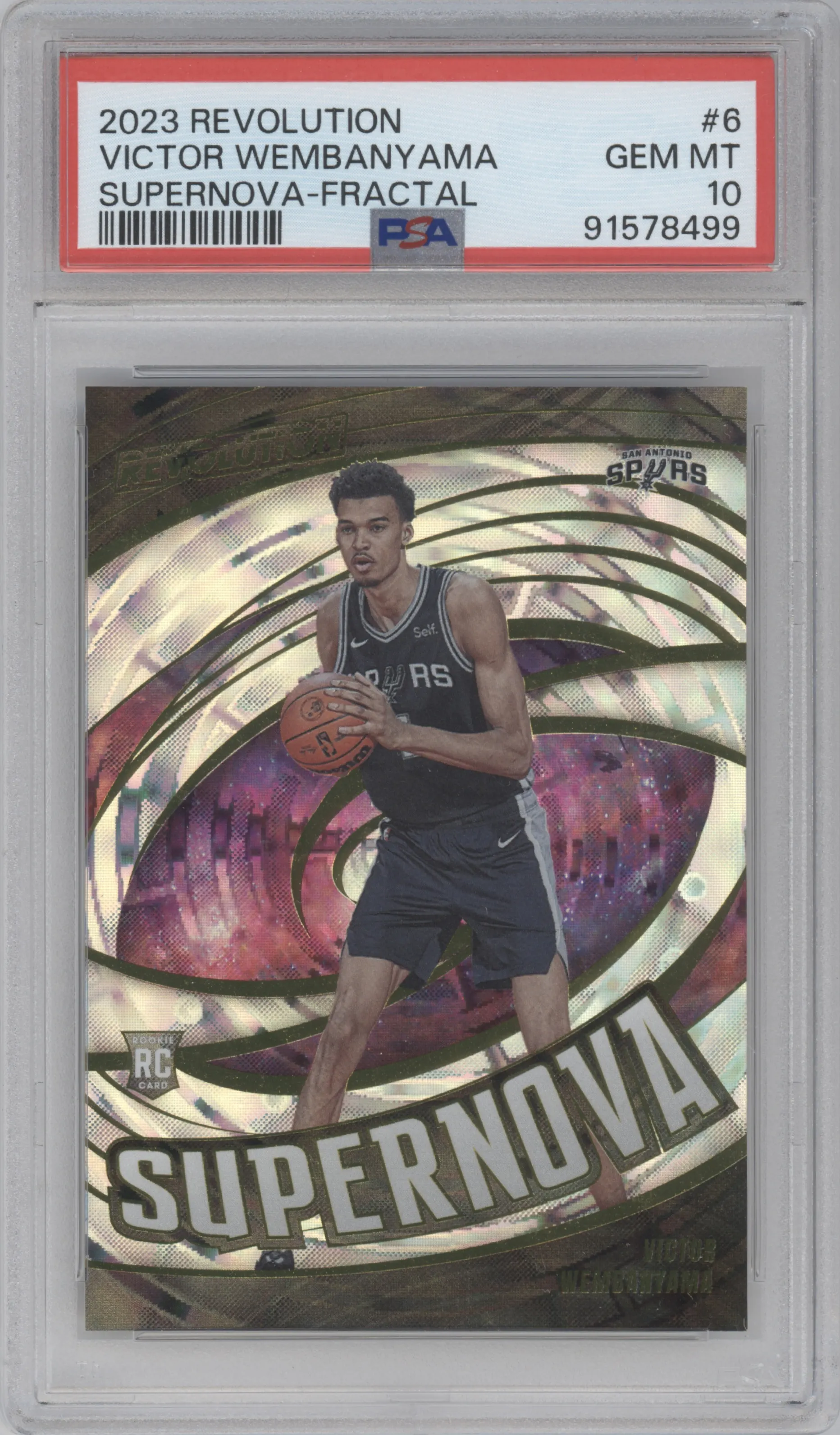 2023 Panini Revolution Supernova Victor Wembanyama Fractal #6 PSA 10