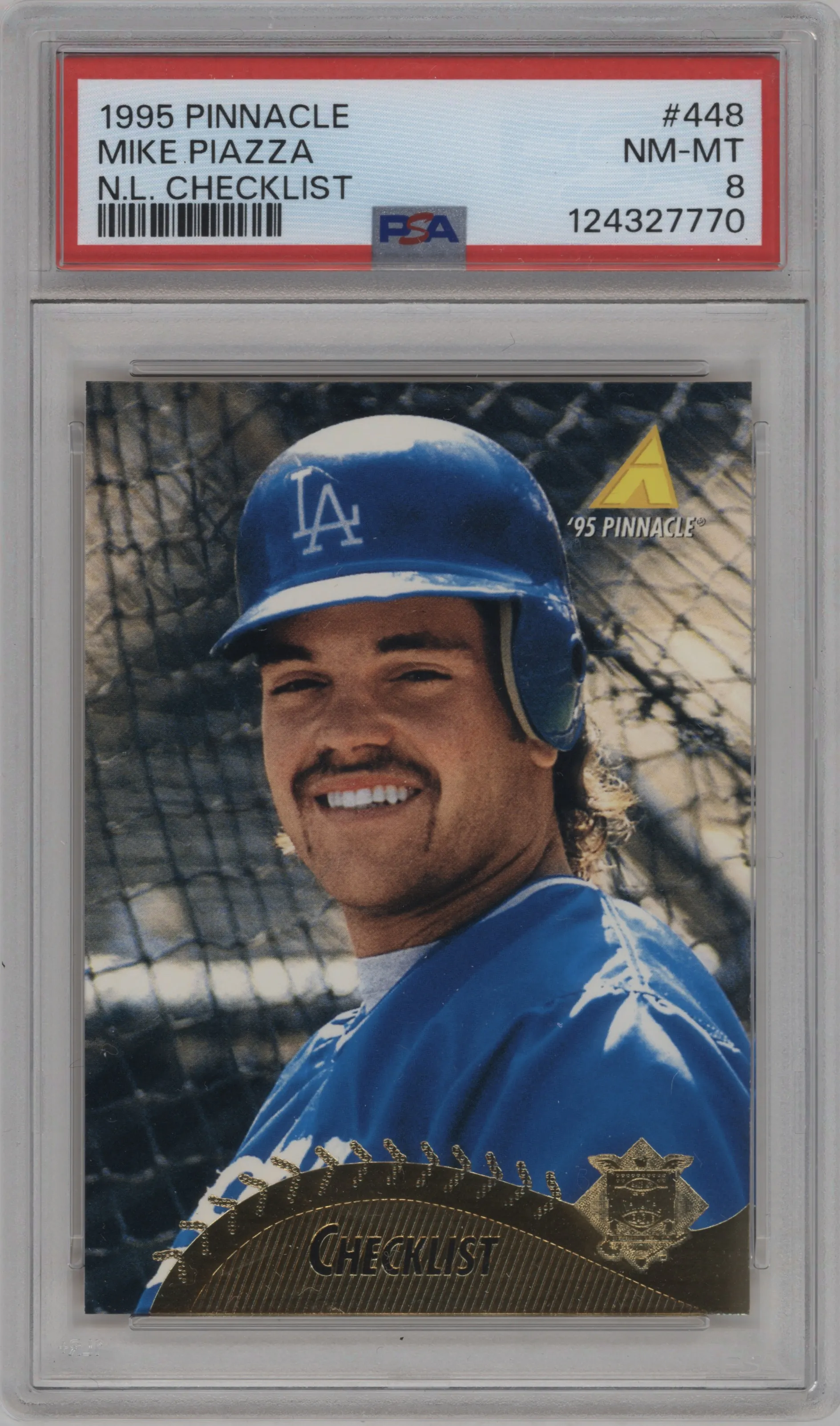 1995 Pinnacle National League Checklist/Mike Piazza PSA 8