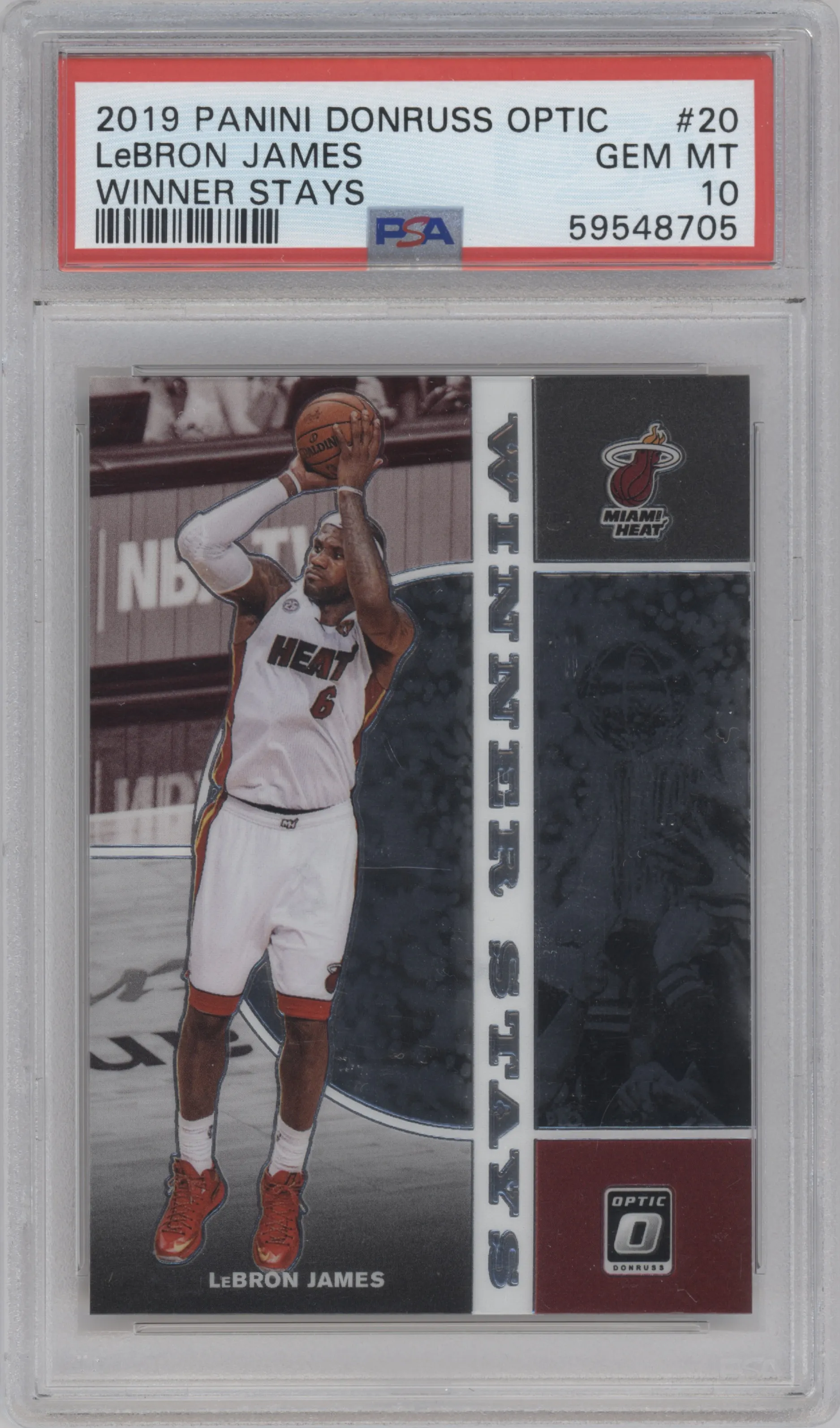 2019 Panini Donruss Optic Winner Stays LeBron James #20 PSA 10