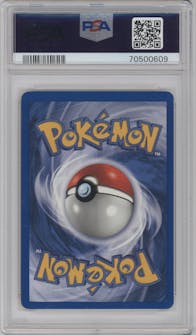 Charizard from the 1999 Pokemon set graded by PSA and given an overall grade of 9.