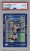 Malik Nabers from the 2024 Donruss Optic set featuring a Hyper Blue parallel graded by PSA and given an overall grade of 10.