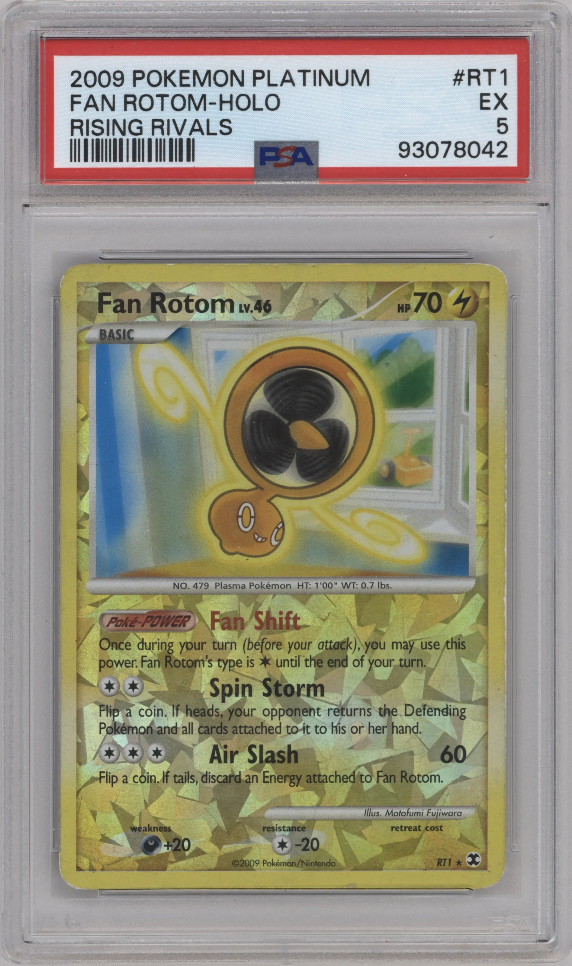 2009 Pokemon Platinum Rising Rivals Fan Rotom #RT1 PSA 5