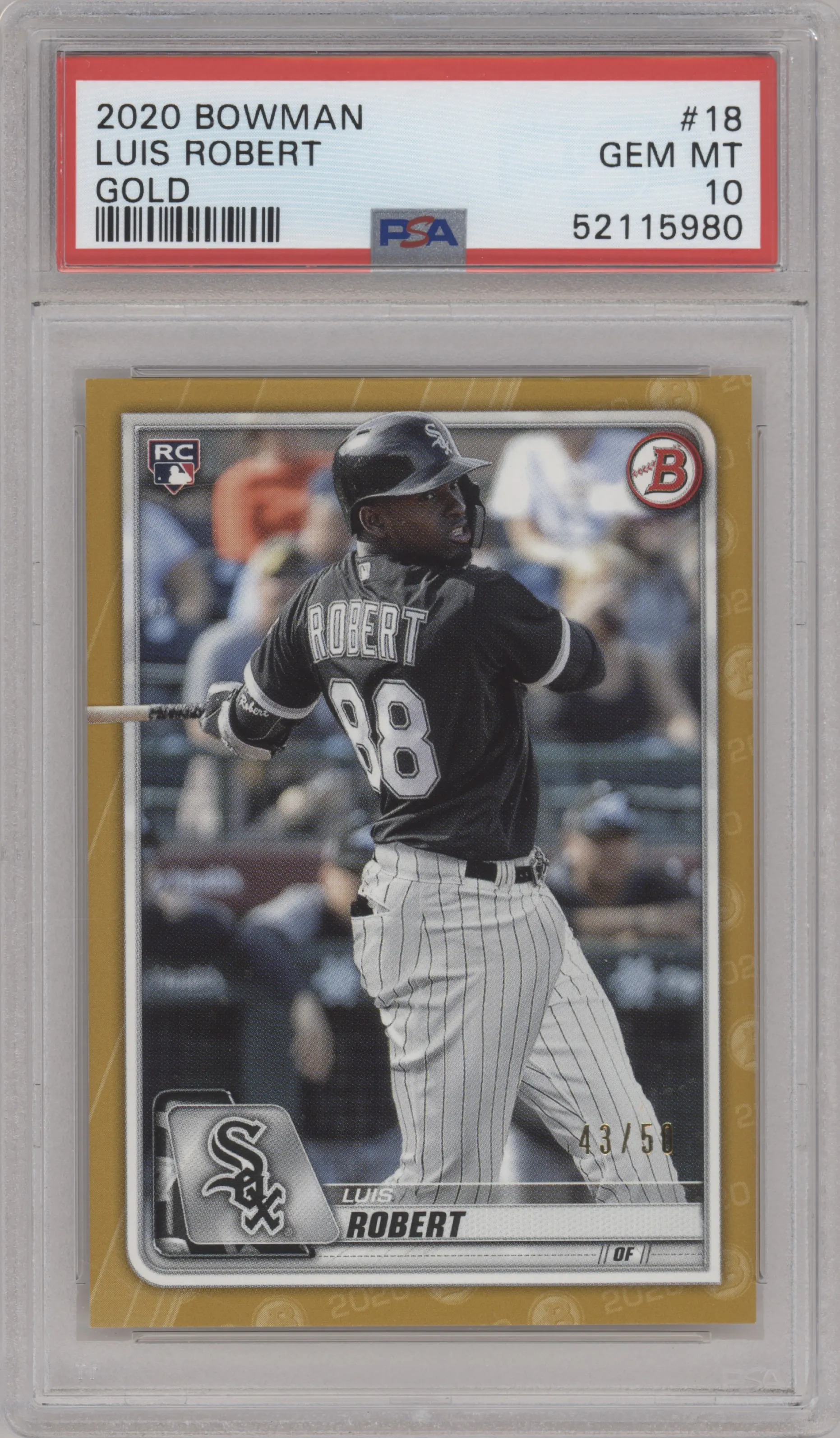 2020 Bowman Luis Robert Gold PSA 10