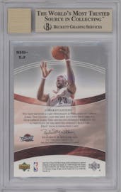 LeBron James from the 2004-05 Upper Deck SP Game Used set graded by Beckett and given an overall grade of 9.5.