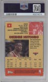 Dikembe Mutombo from the 1999-00 Bowman's Best set featuring a Atomic Refractor parallel graded by PSA and given an overall grade of 9.