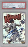 Ronald Acuna Jr. from the 2022 Panini Absolute set graded by PSA and given an overall grade of 10.