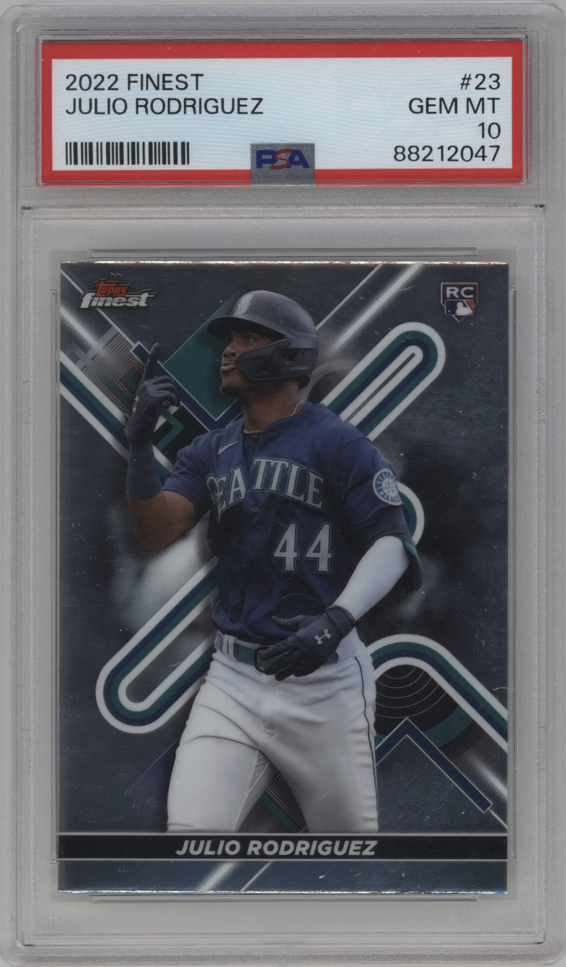2022 Topps Finest Julio Rodriguez #23 PSA 10