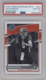 Joe Burrow from the 2020 Panini Donruss Optic set graded by PSA and given an overall grade of 10.