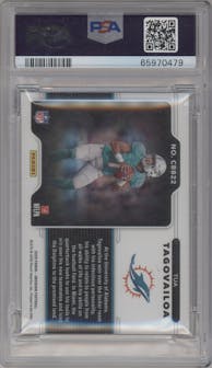 Tua Tagovailoa from the 2020 Panini Obsidian set graded by PSA and given an overall grade of 9.