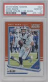 Josh Allen from the 2018 Panini Honors set featuring a 1st Down parallel graded by PSA and given an overall grade of 10.