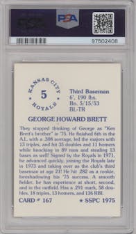 George Brett from the 1975 SSPC set graded by PSA and given an overall grade of 8.