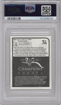 Luis Leonardo Messi from the 2005 Panini Champions of Europe 1955-2005 set graded by PSA and given an overall grade of 9.