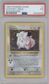 Clefairy from the 1999 Pokemon set graded by PSA and given an overall grade of 7.