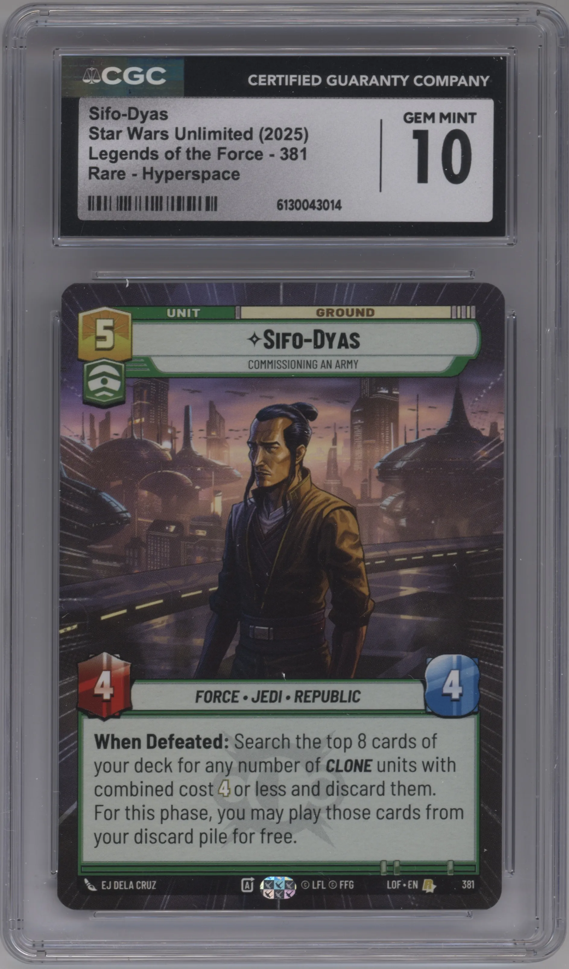2025 Star Wars: Unlimited Legends of the Force Sifo-Dyas Hyperspace CGC 10
