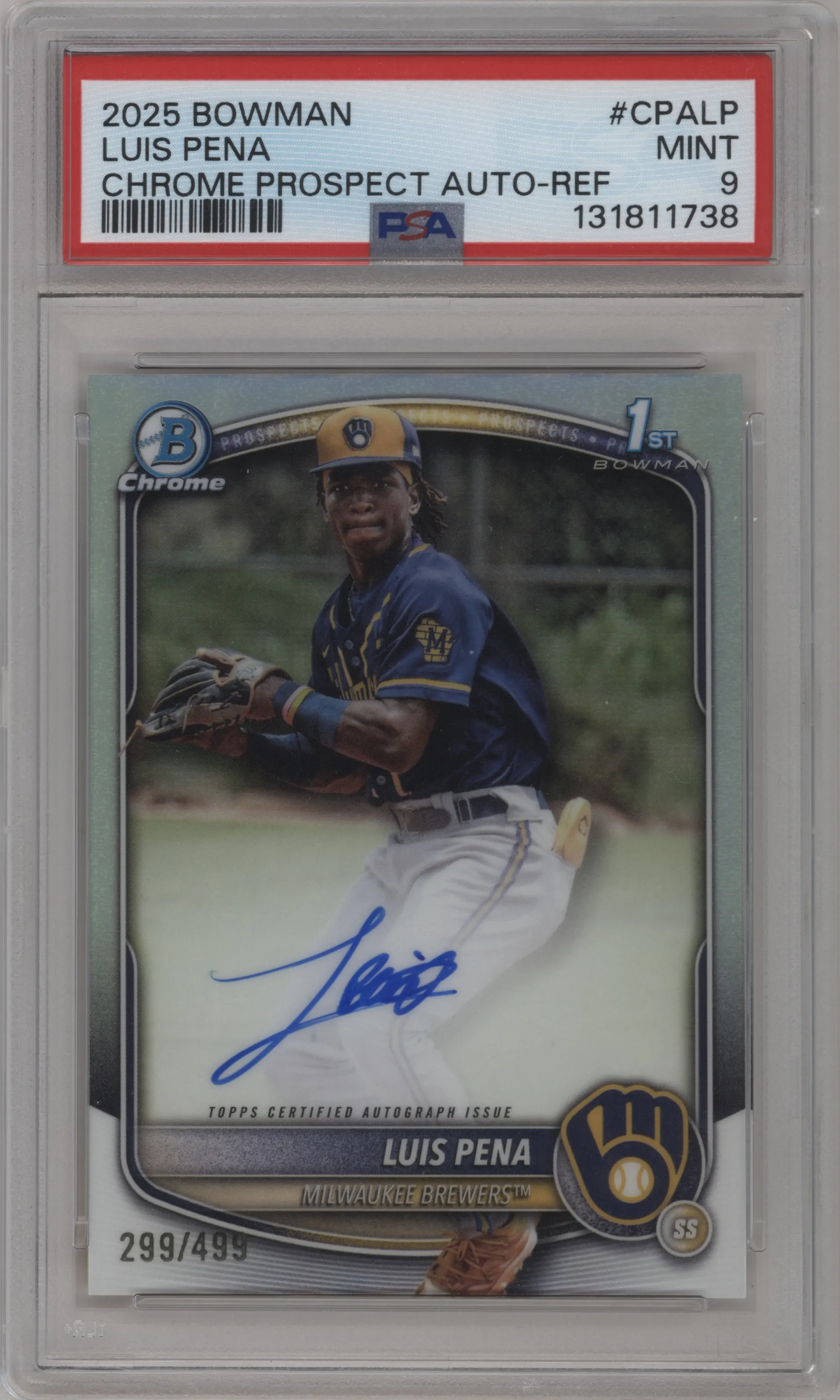 2025 Bowman Chr.Pros.AU Luis Pena Refractor #CPA-LP PSA 9