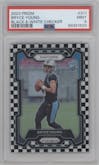 Bryce Young from the 2023 Panini Prizm set featuring a Black/White Checker parallel graded by PSA and given an overall grade of 9.
