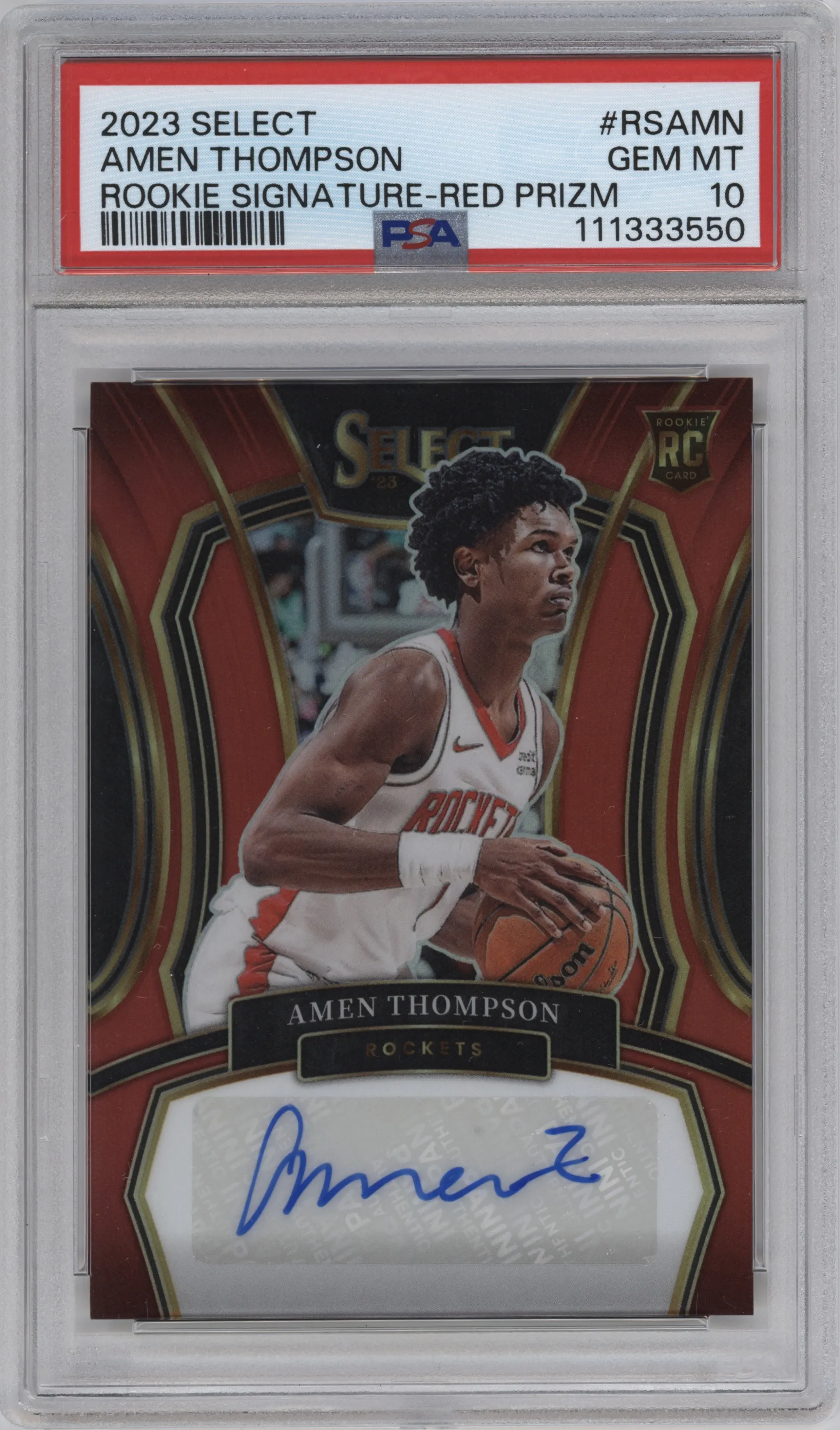 2023 Panini Select Rke.Sig. Amen Thompson Red Prizm PSA 10