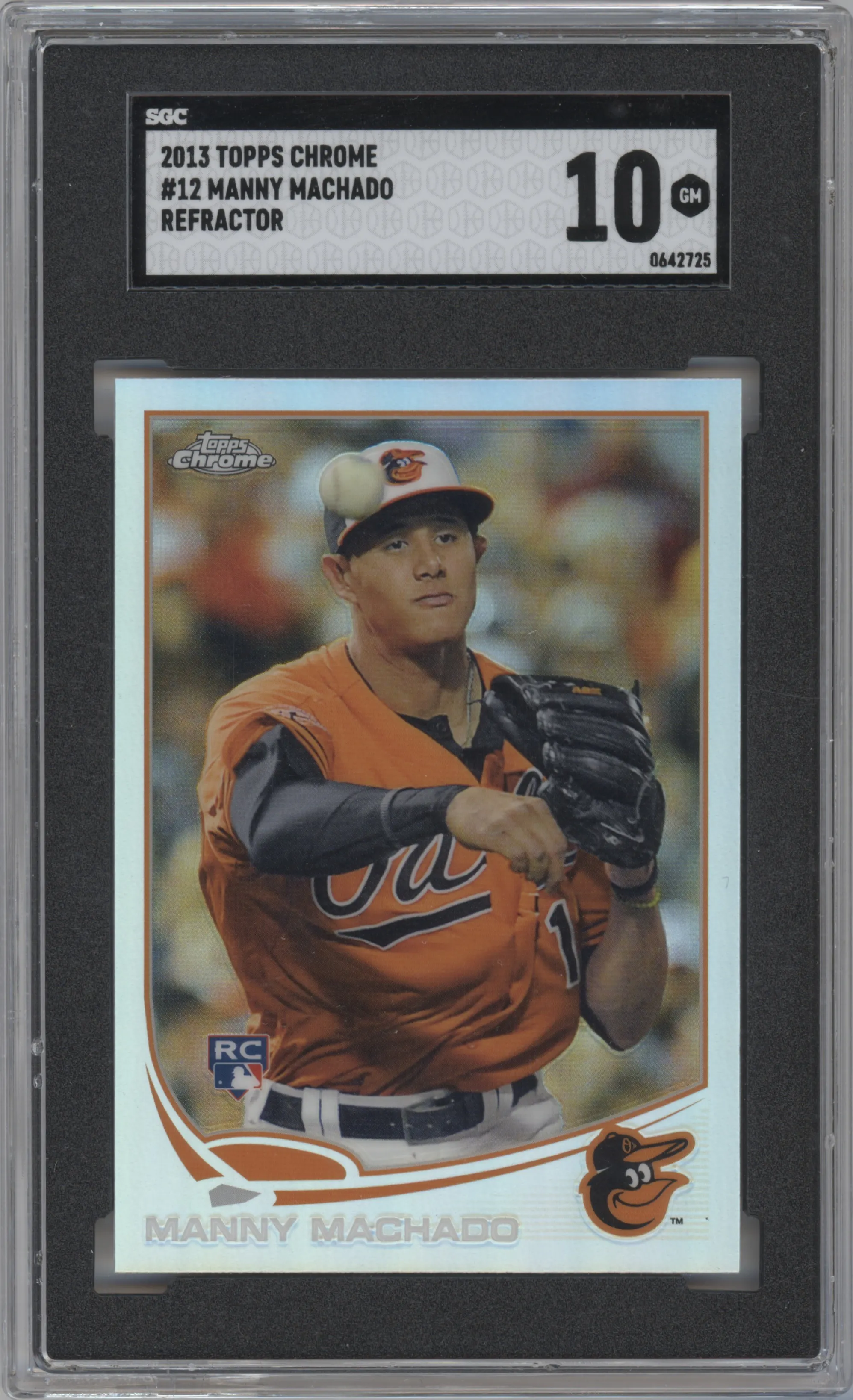 2013 Topps Chrome Manny Machado Refractor #12 SGC 10